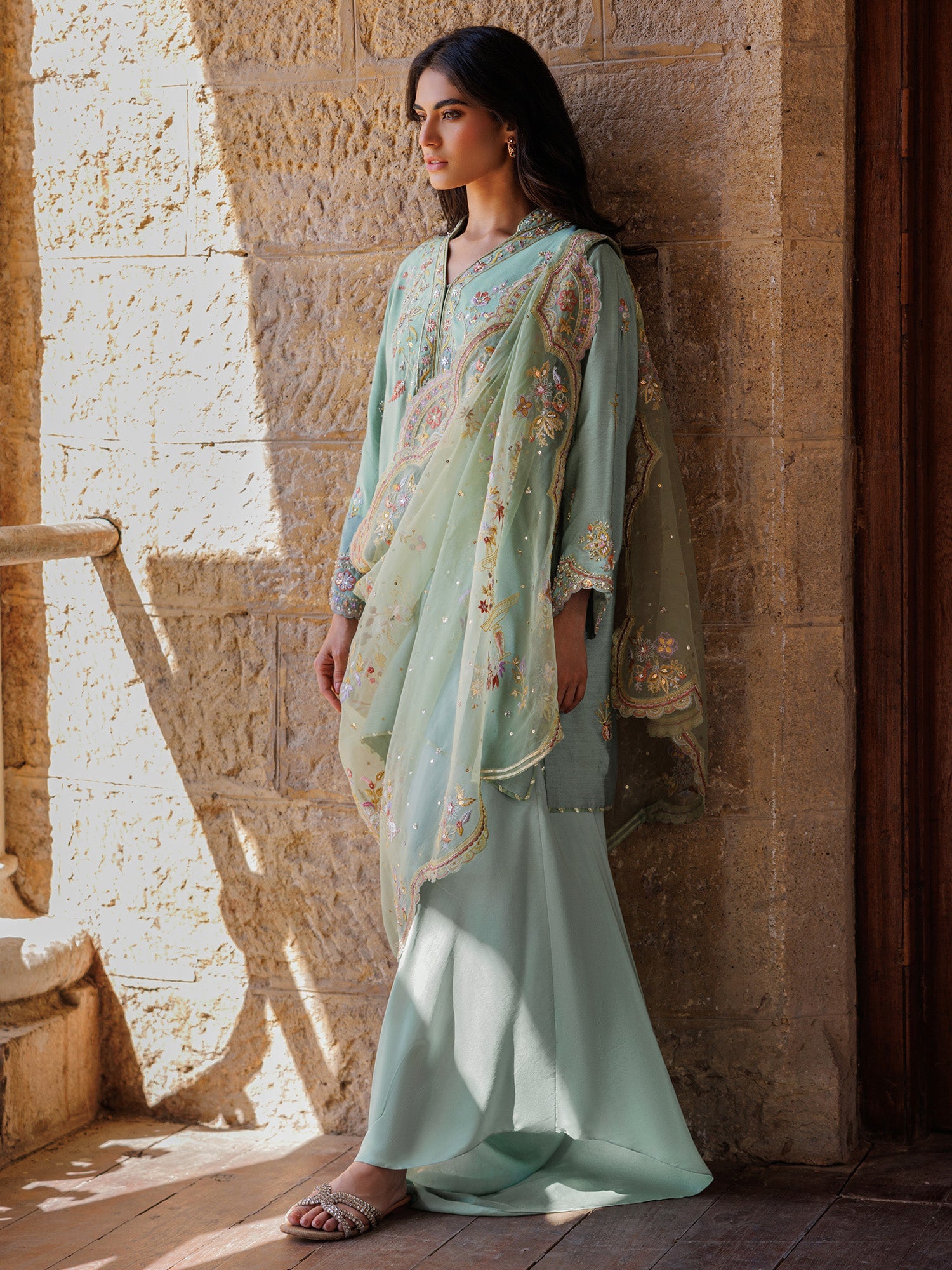 ALISHA, PANTS & DRAPED DUPATTA