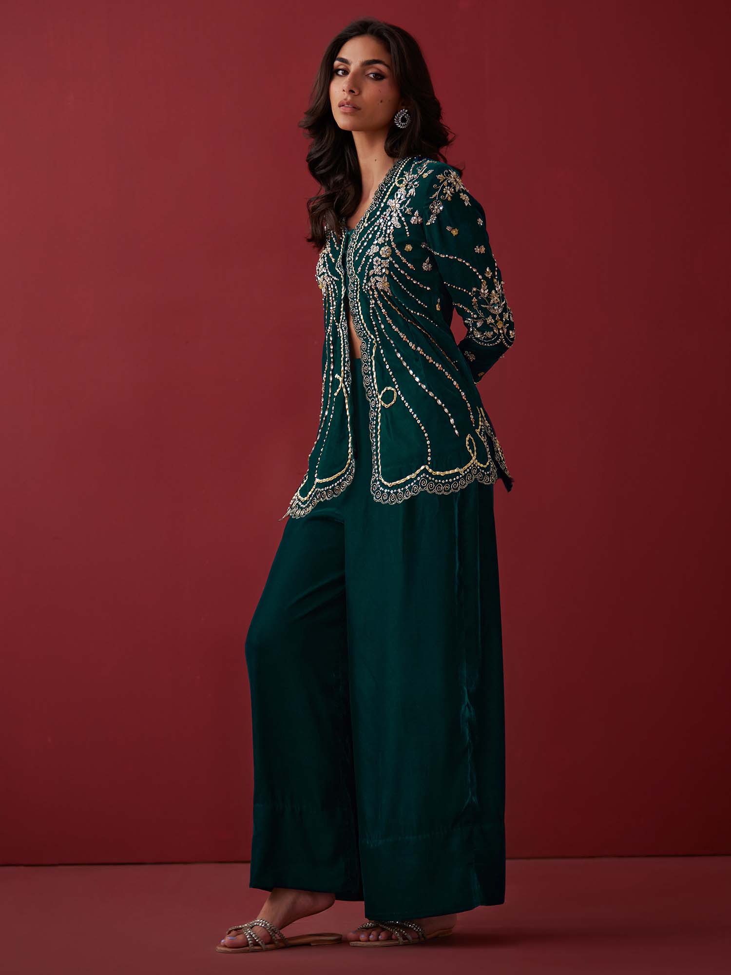 BELTED JACKET & CULOTTES