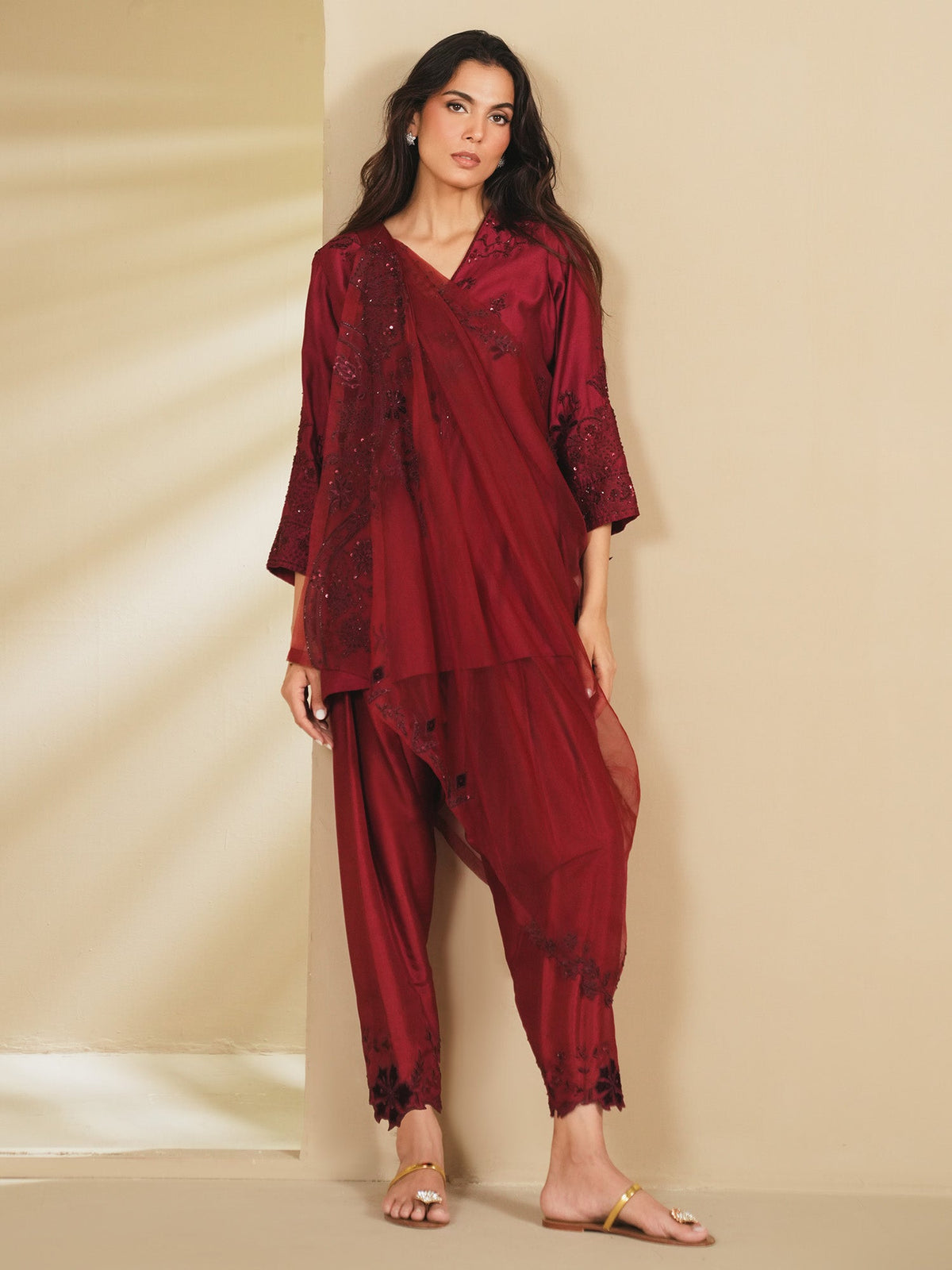 Alisha, Skinny Shalwar & Draped Dupatta