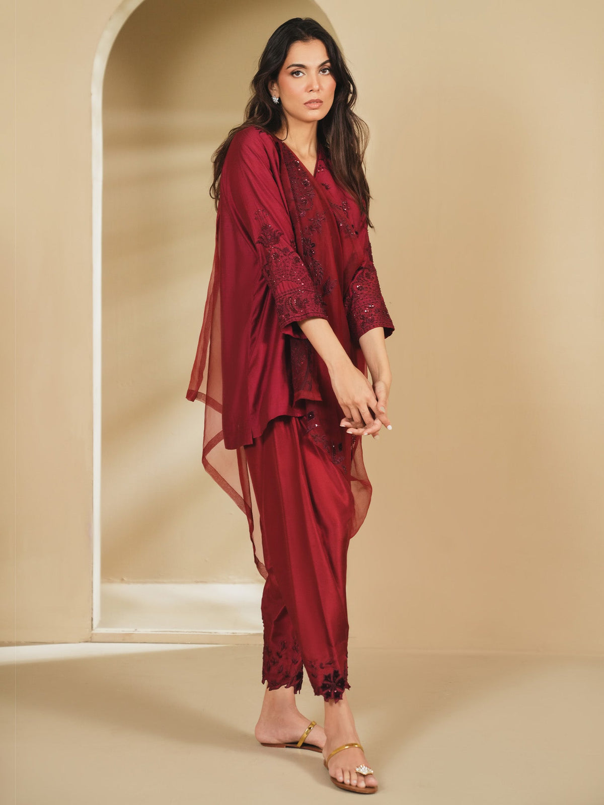 Alisha, Skinny Shalwar & Draped Dupatta