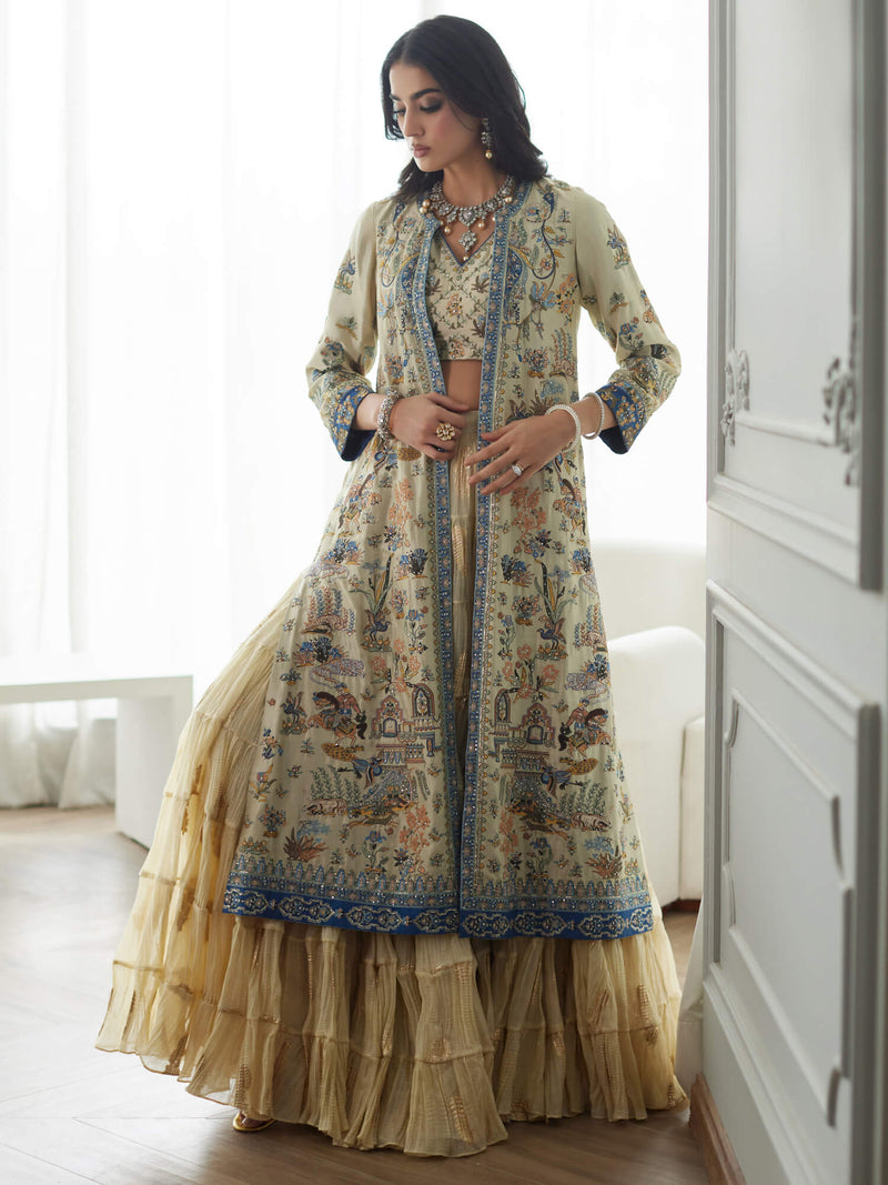 BORGIA, BLOUSE & CRUSHED GHAGRA