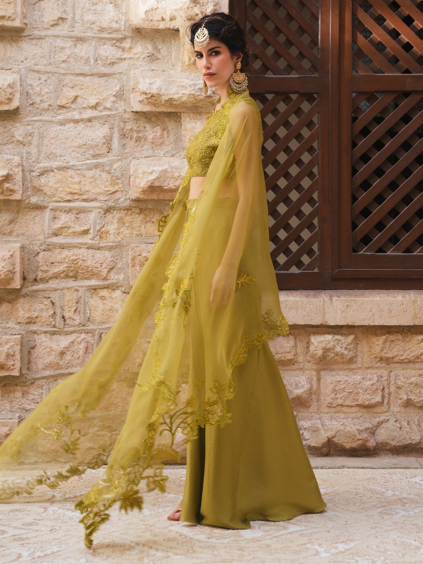 OFF SHOULDER BLOUSE, LOLITA SKIRT & DUPATTA