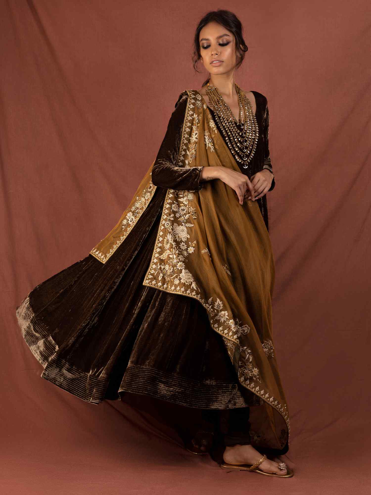 PESHWAS, DRAPED DUPATTA & CHURIDAR