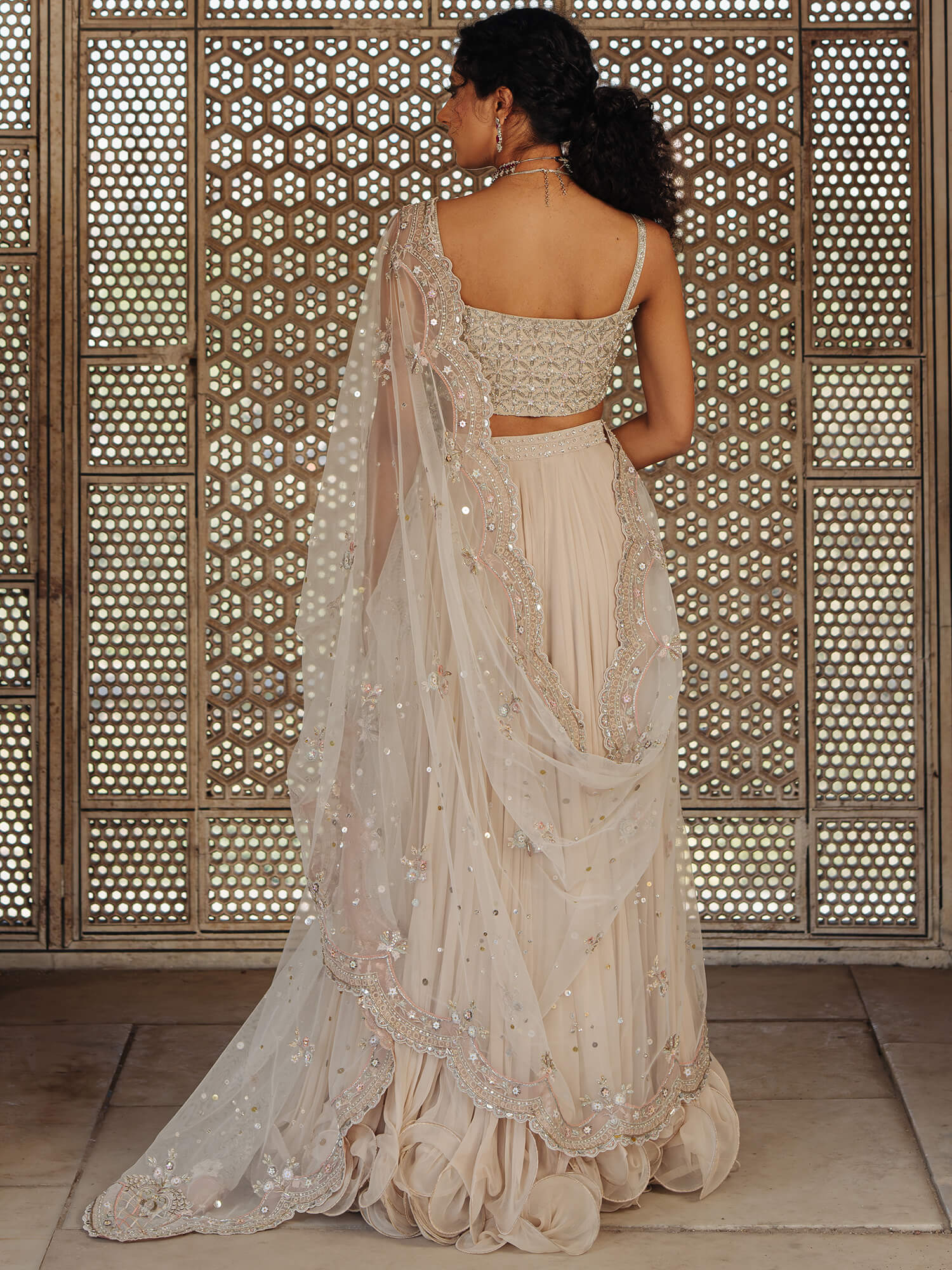 BLOUSE, SWIRLY LEHENGA & DUPATTA